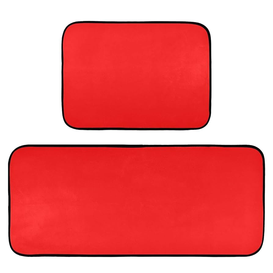 LABOUR AND WAIT ラグ（RED） Amazon.com: Plain Bright Red Solid Color Kitchen Rug Mats